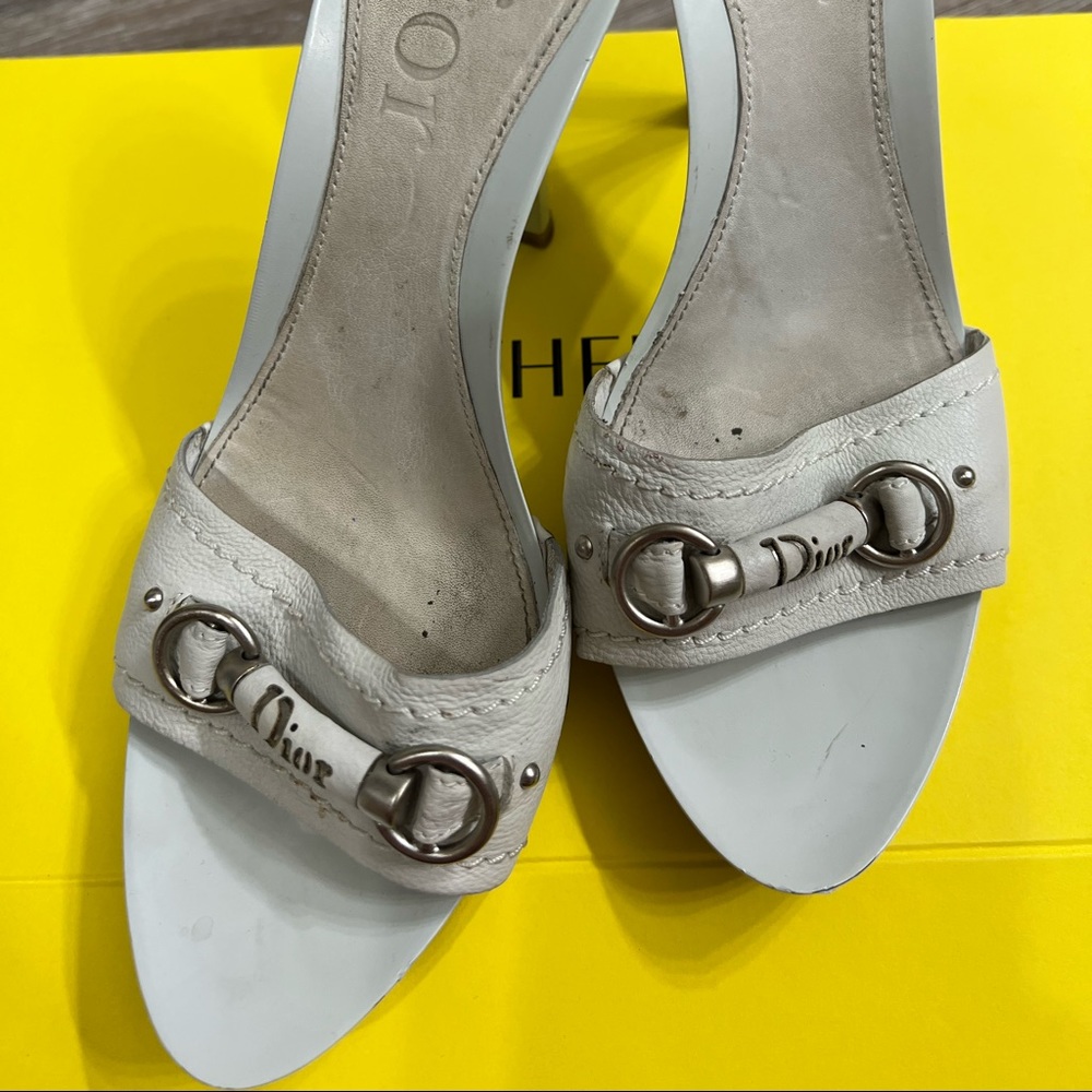 Dior off white sandals shoes 38.5 7.5 summer heels